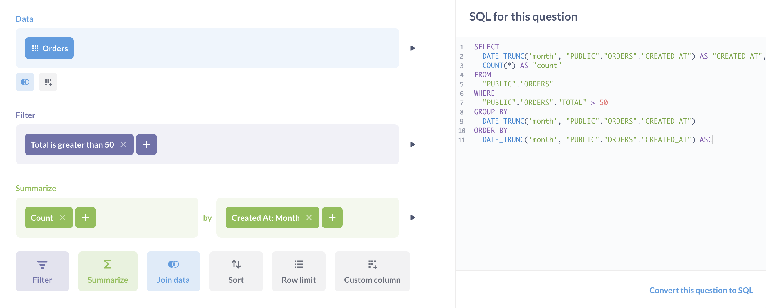 SQL sidebar