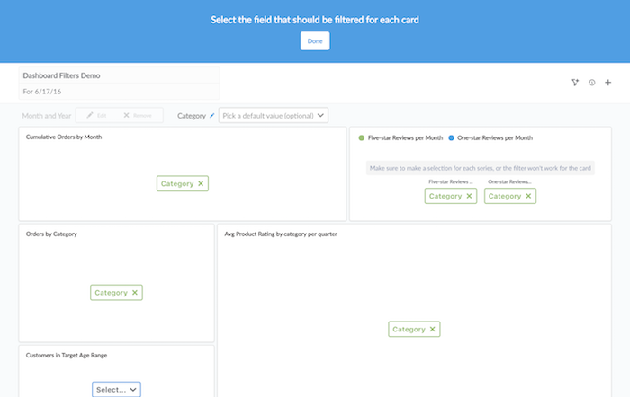 Category filter mapped